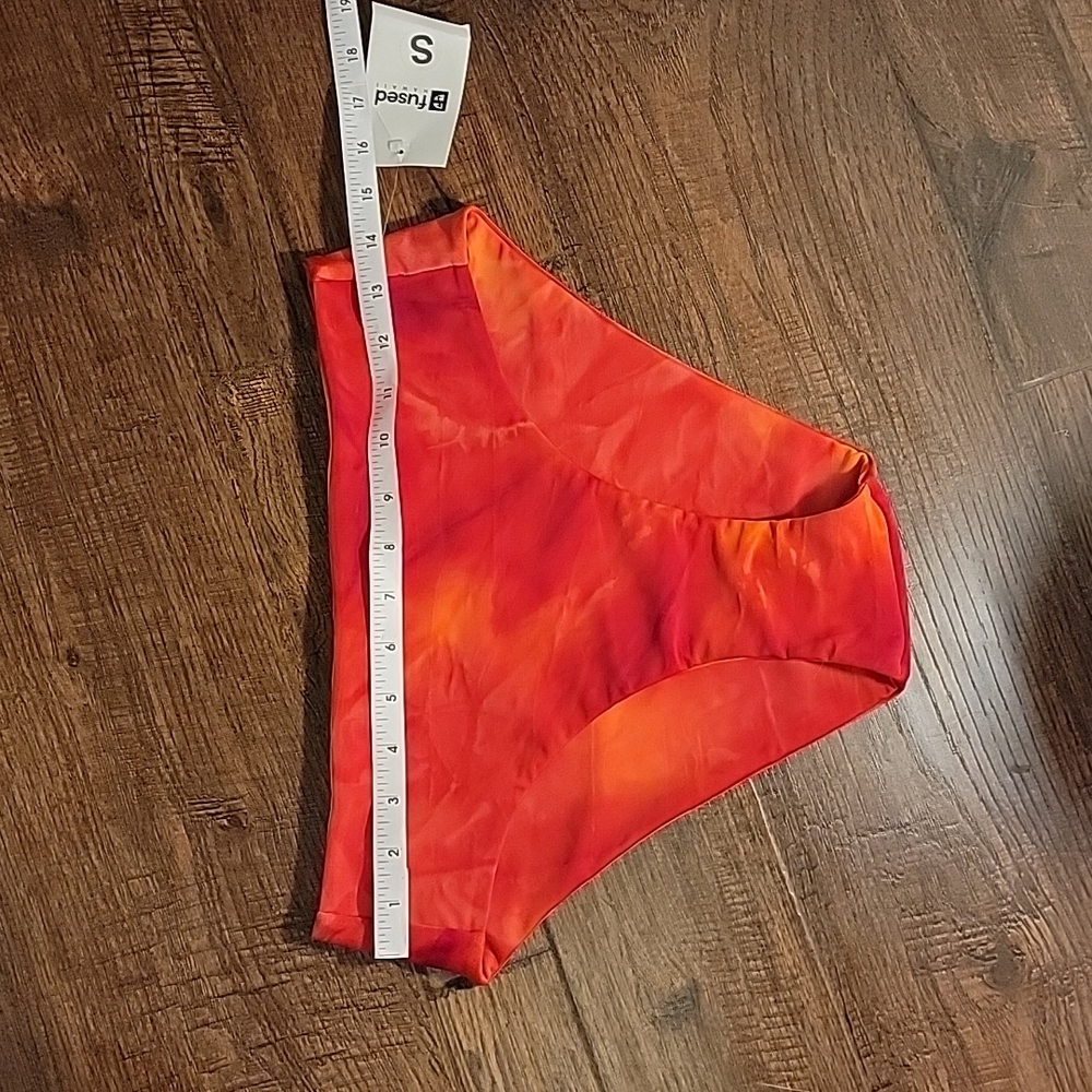 Fused Hawaii Volcano (red and orange) Reversible high rise bikini bottom